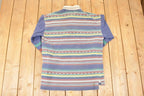 Vintage 1990s Cross Creek Abstract Winter Rugby Button Up Shirt Men's L