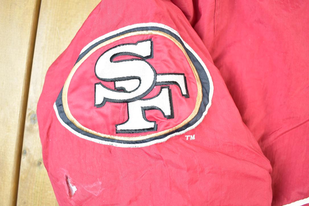 Vintage 1990s San Francisco 49ers Pro Line Logo Authentic NFL Football Quarter Zip Pullover Jacket