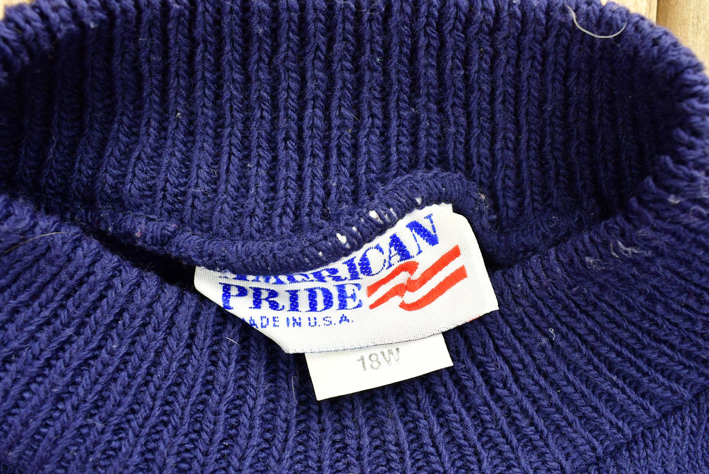 Vintage American Pride Knitted Sweater / Made In USA / Vintage 90s Crewneck / Pattern Sweater / Outdoor / Hand Knit / Pullover Sweatshirt