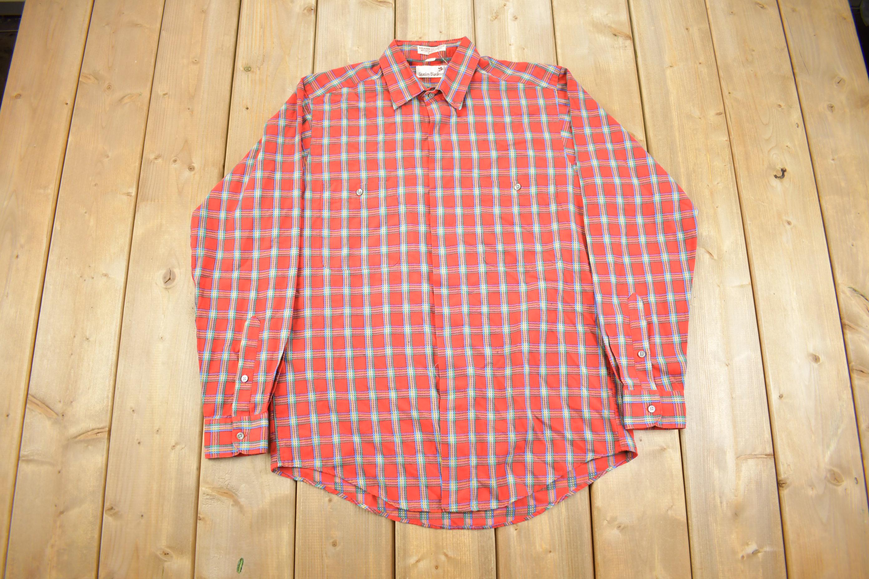 Vintage 1970s Stanley Blacker Soft Plaid Button Up Flannel