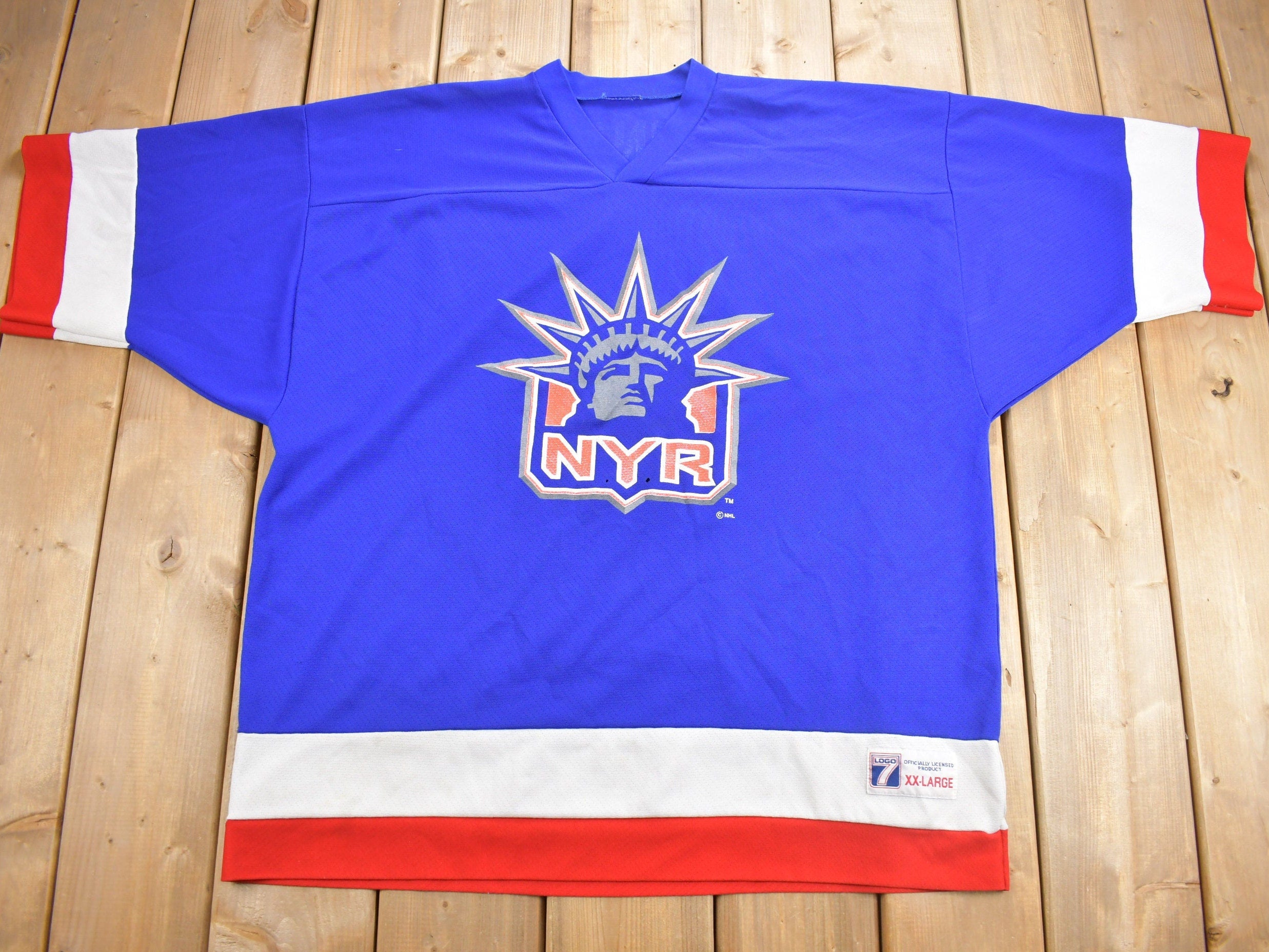 Vintage 1990s New York Rangers NHL Logo 7 Hockey Jersey