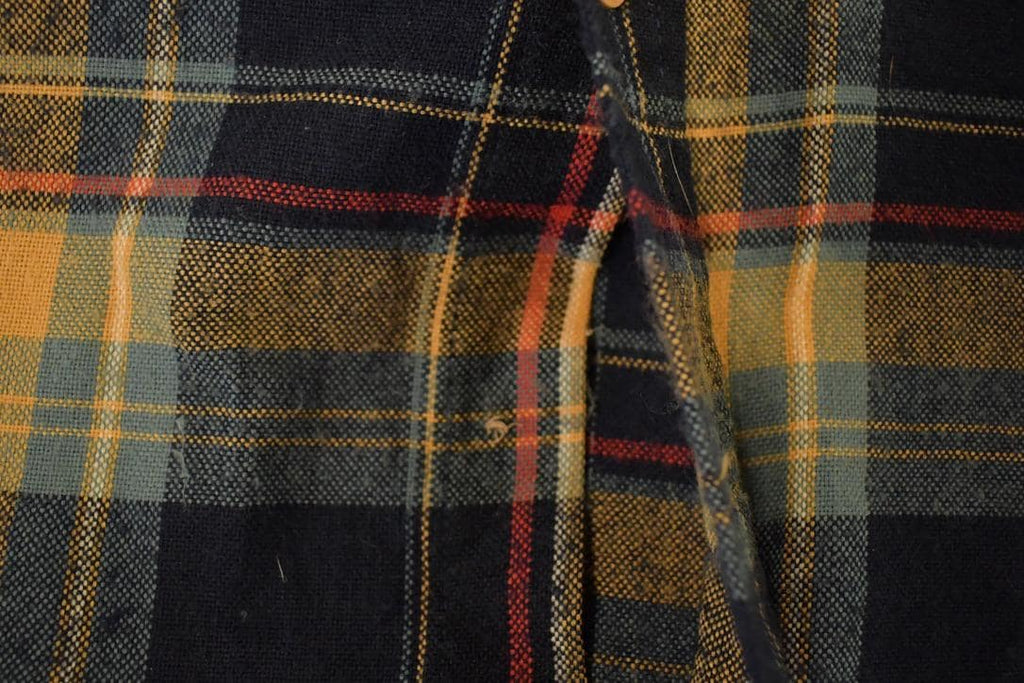 Vintage 1980s Sears Plaid Lined Button Up Shirt Men's L
