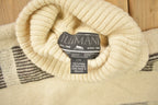 Vintage 1990s Illimani 100% Alpaca Wool Patchwork Knitted Turtleneck Sweater
