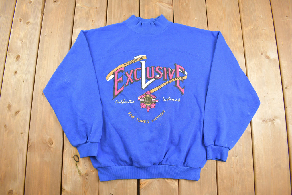 Vintage 1990s I.O.U Fine Tuned Fashion Mock Neck Sweatshirt  90s Crewneck Made In USA  Essential  Streetwear  90s