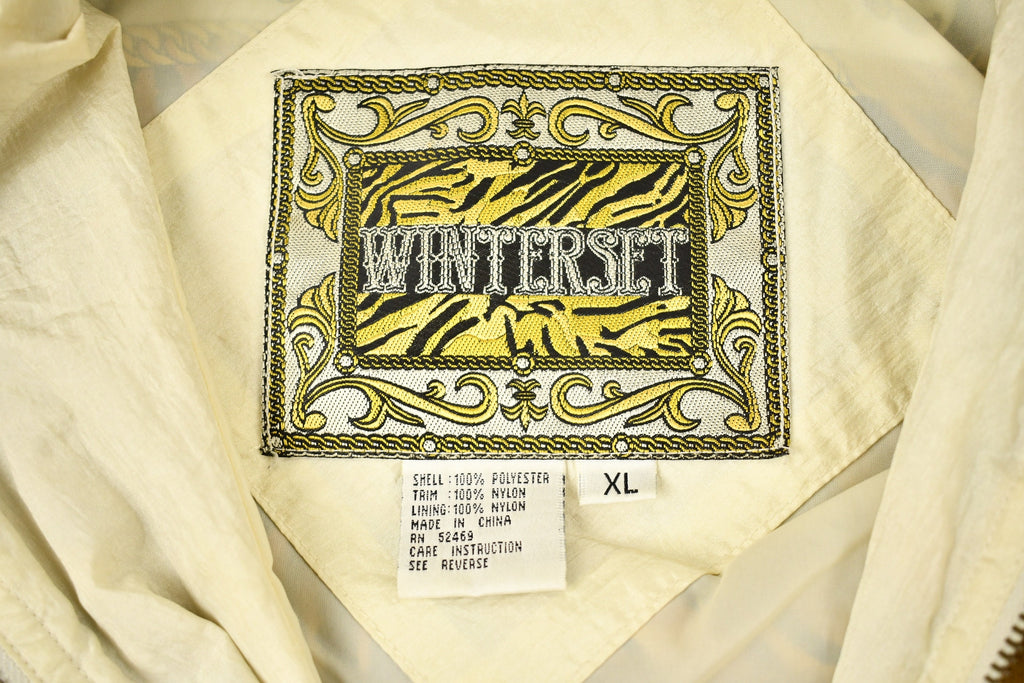 Vintage 1990s Tiger Striped Abstract Pattern Winterset Windbreaker Jacket  Full Zip Jacket  Streetwear  Athleisure  Jacquard