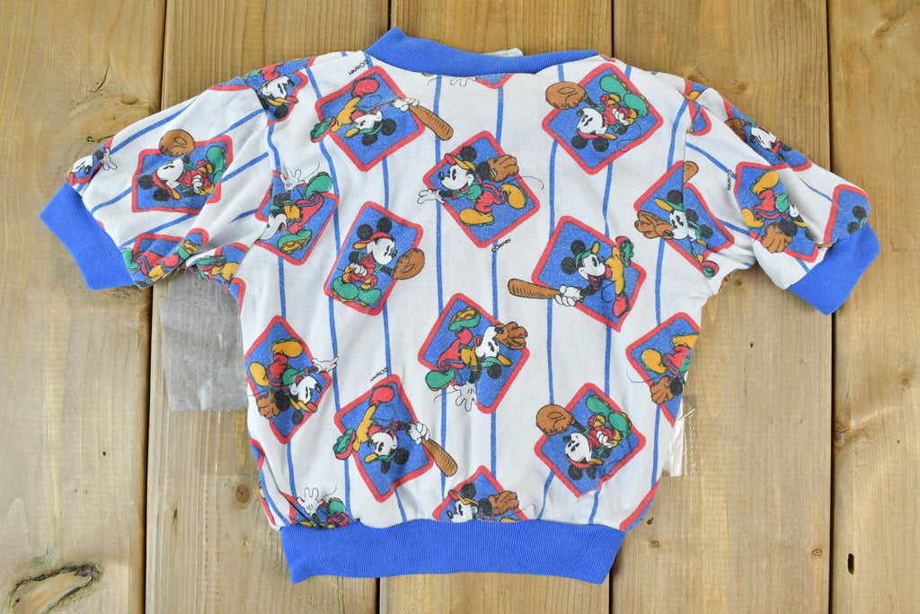 Vintage 1980s Mickey Mouse Baseball Youth Cartoon Promo T-Shirt