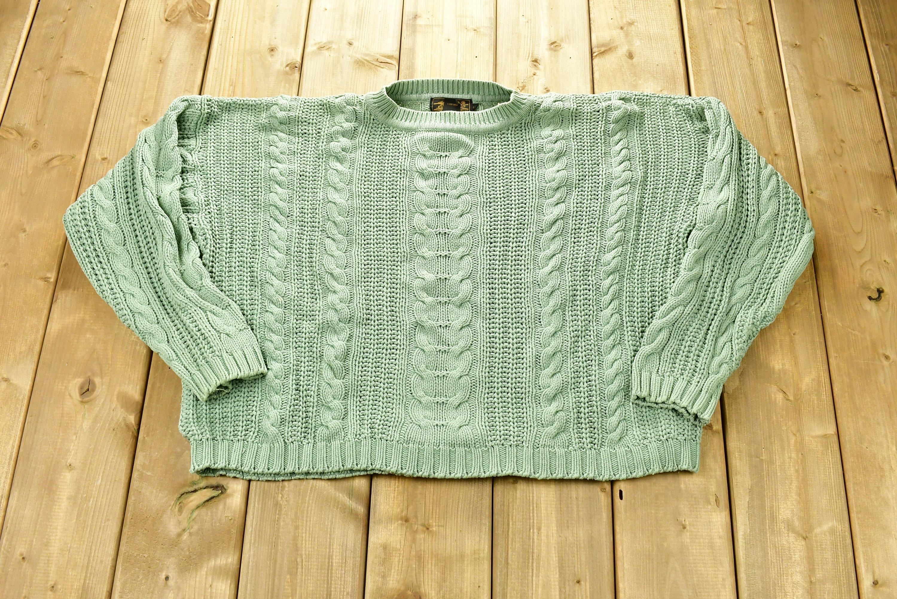 Vintage 1990s Eddie Bauer 3D Cable Knitted Women's Sweater  Vintage 90s Crewneck  Outdoor  Sweatshirt  Abstract Graphic