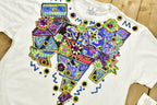 Vintage 1991 Hand Painted Abstract Patchwork T-Shirt