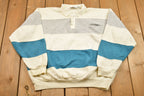 Vintage 1990s Quarter Button Striped Sweatshirt