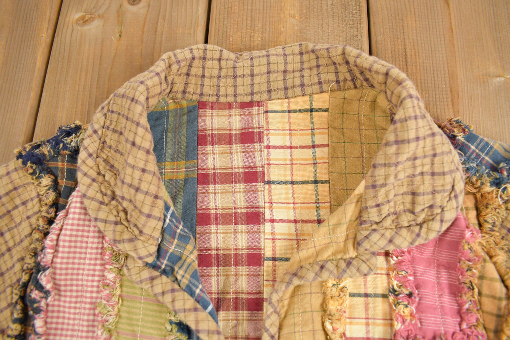 Vintage 1990s Plaid Patchwork Sweater