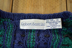 Vintage 1990s Robert Scott Knit Abstract Pattern Cardigan Sweater Mens M