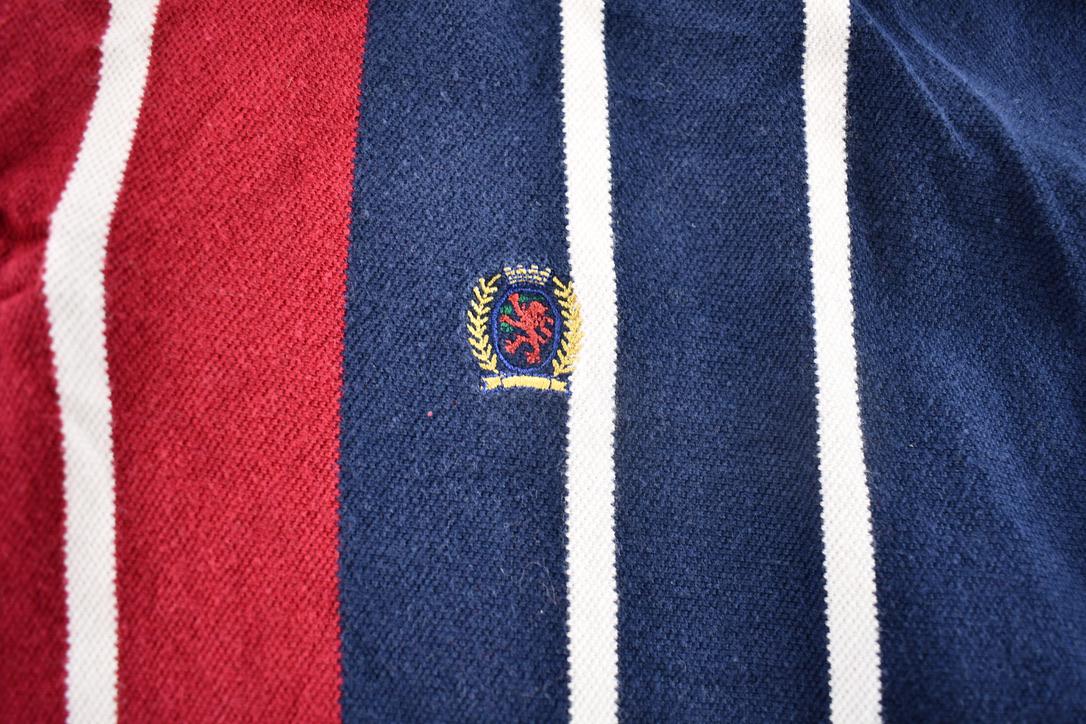 Vintage 2000s Striped Tommy Hilfiger Embroidered Emblem Polo Shirt