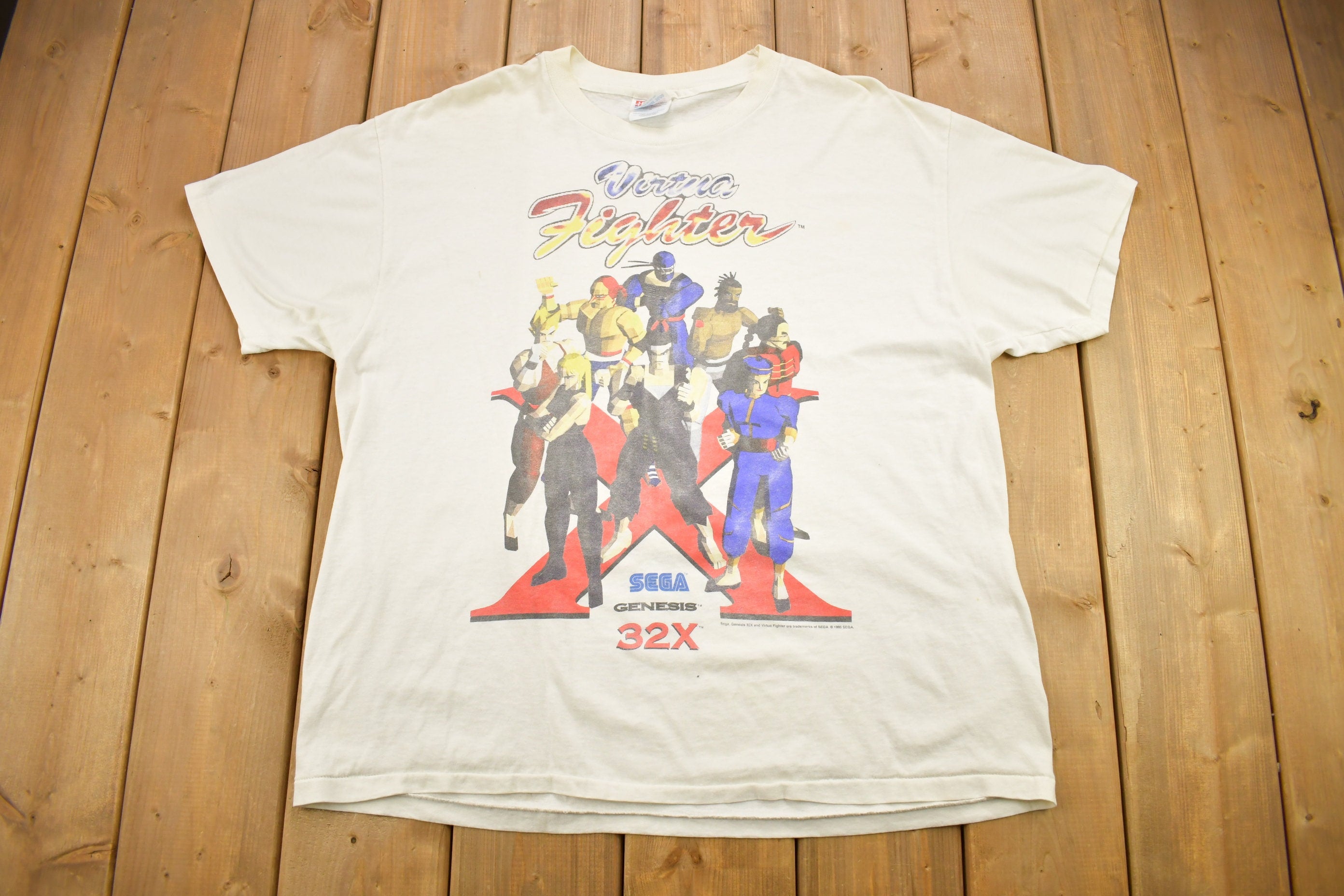 Vintage 1995 Virtua Fighter Sega Genesis Video Game Promo T-shirt