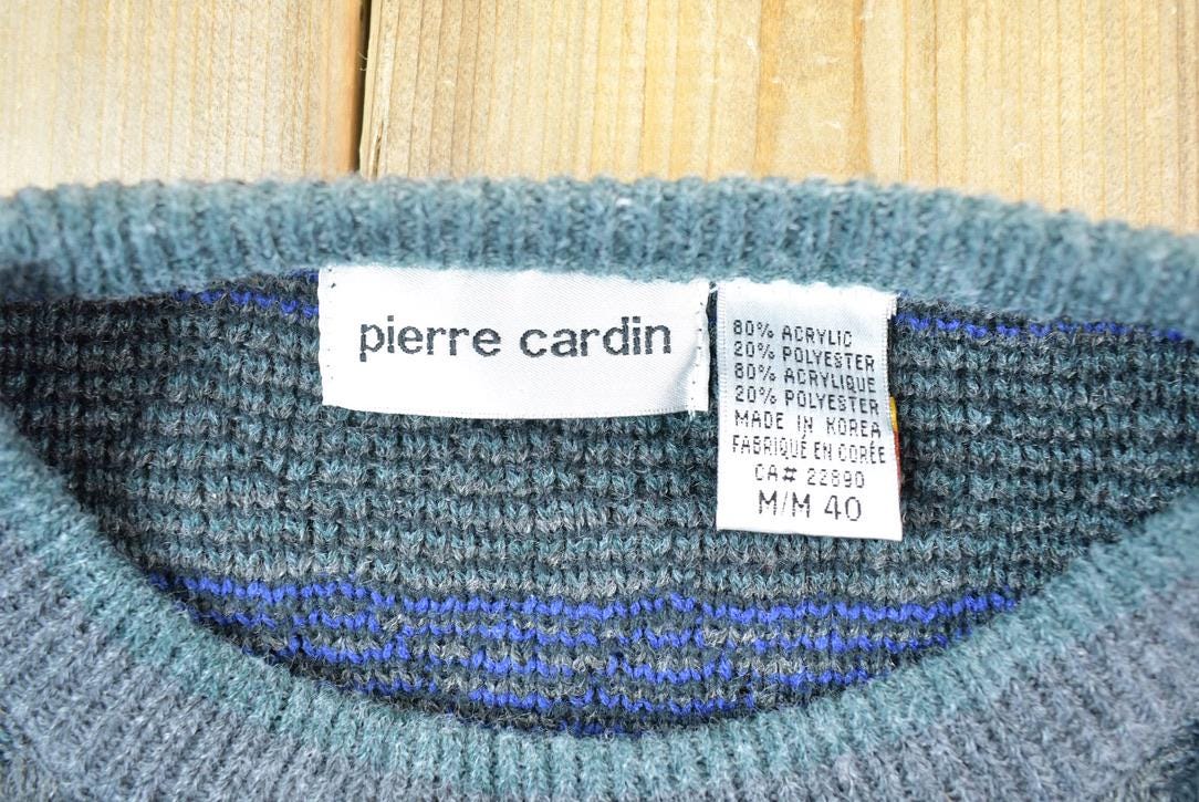 Vintage 1990s Pierre Cardin Pattern Knit Crewneck Sweater