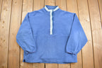Vintage 1980s LL Bean Blue T Snap Fleece Sweater