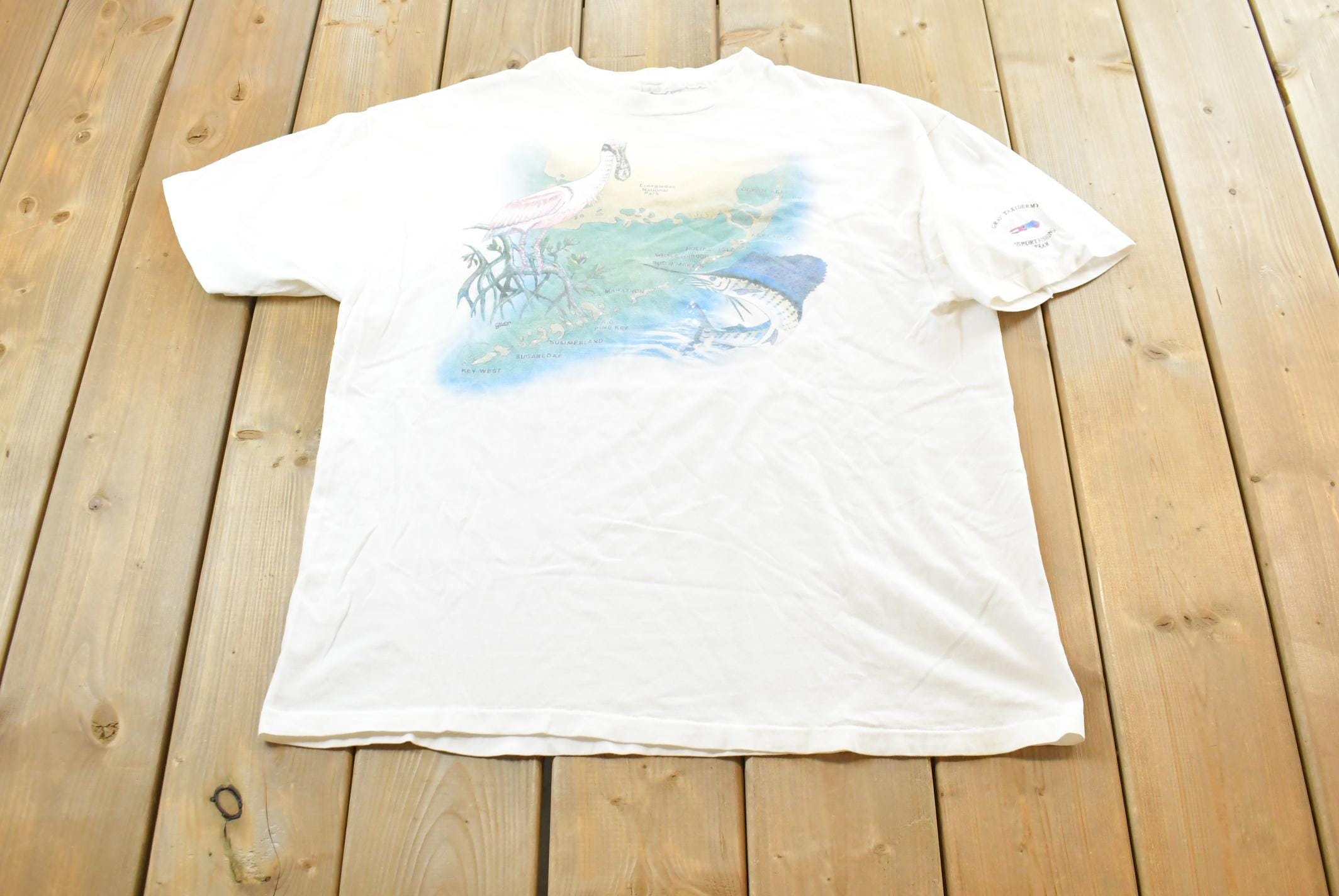 Vintage 1990s Florida Sport Fishing T-Shirt Mens XL