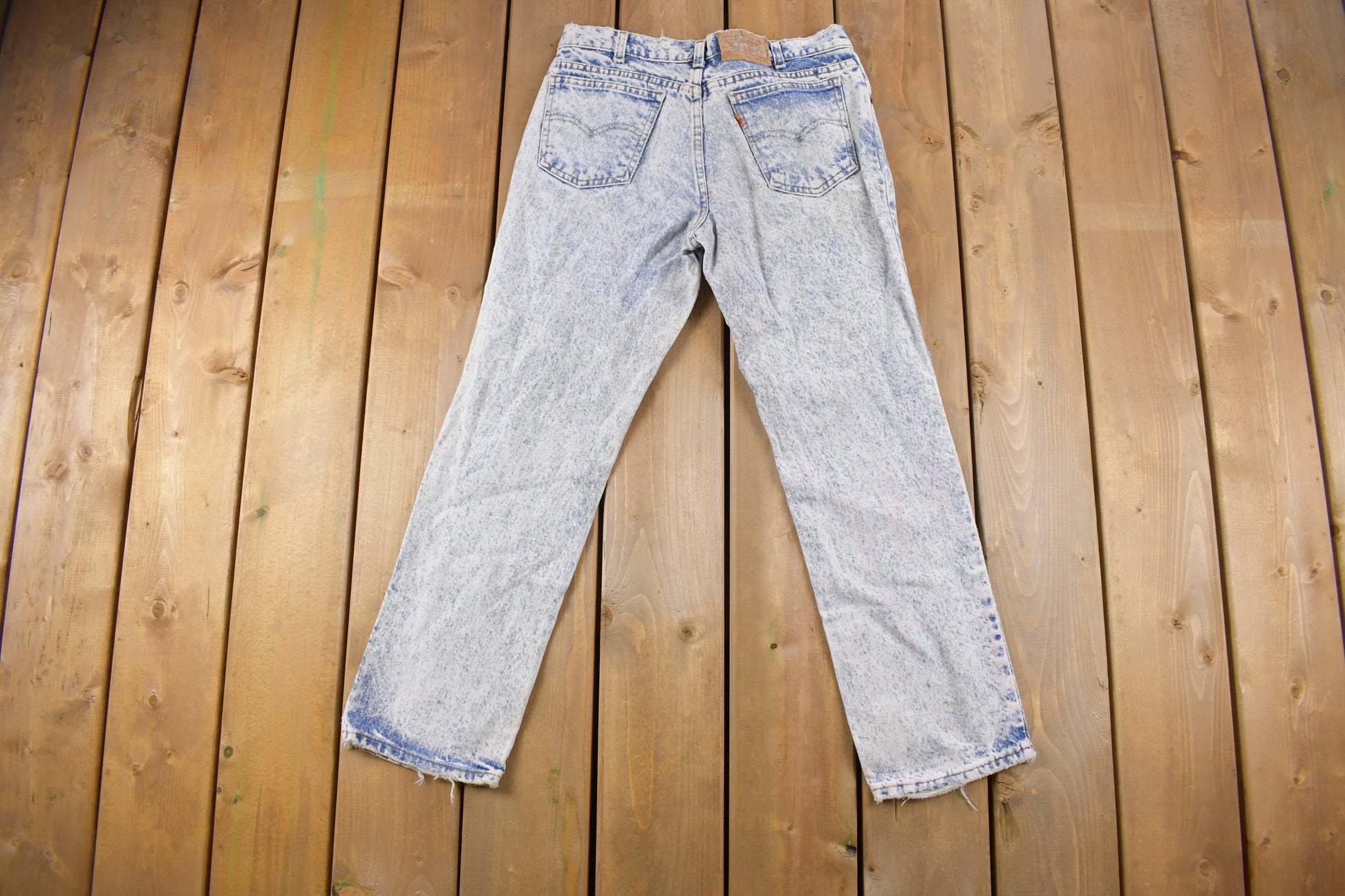Vintage 1970s Levi's Orange Tab Acid Wash Denim Jeans Size 28 x 26