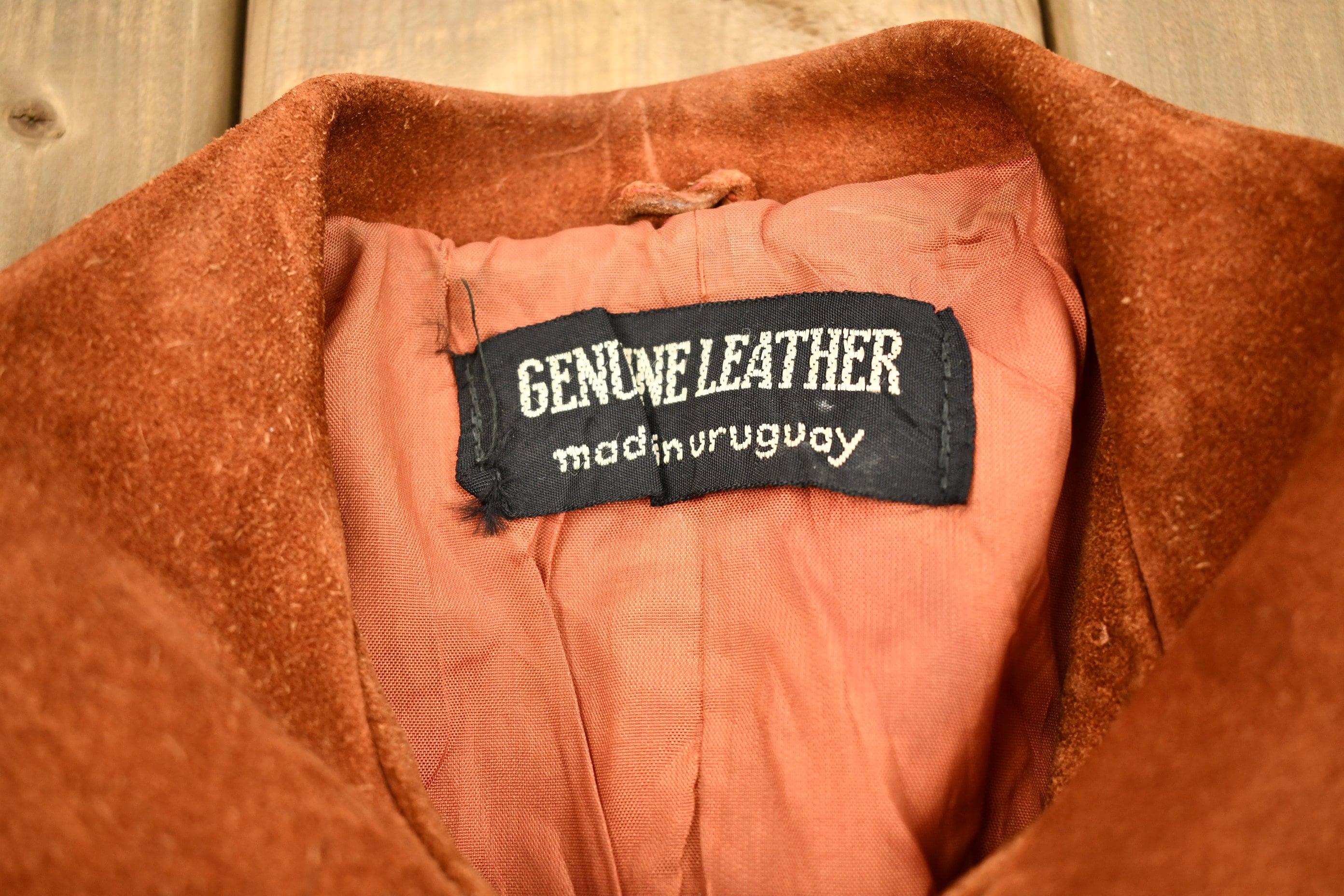 Vintage 1960s Burnt Orange Full Length Suede Leather Jacket