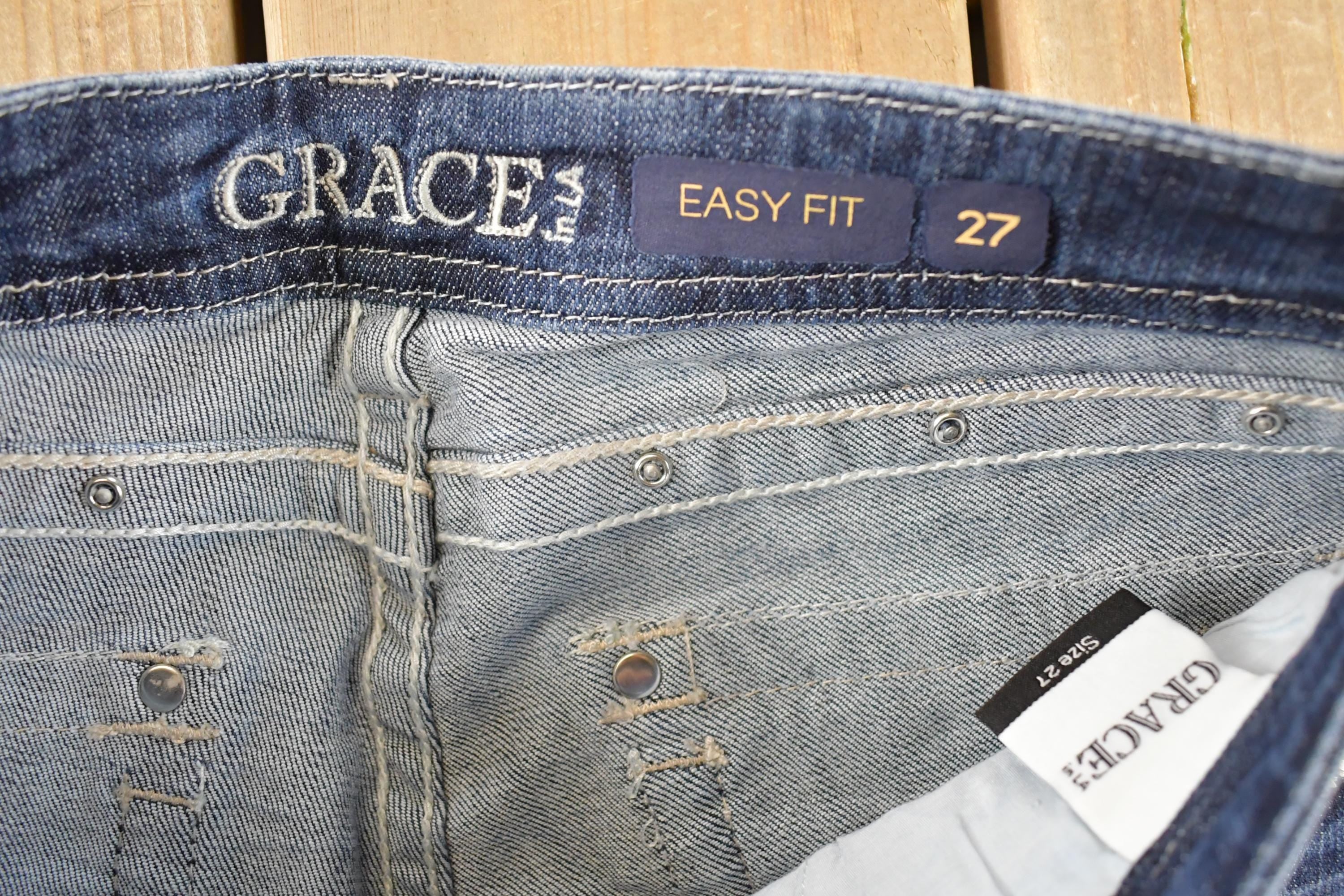 Vintage Deadstock Y2K Grace In LA Bedazzled Low Rise Jeans Women's Size 27 x 32