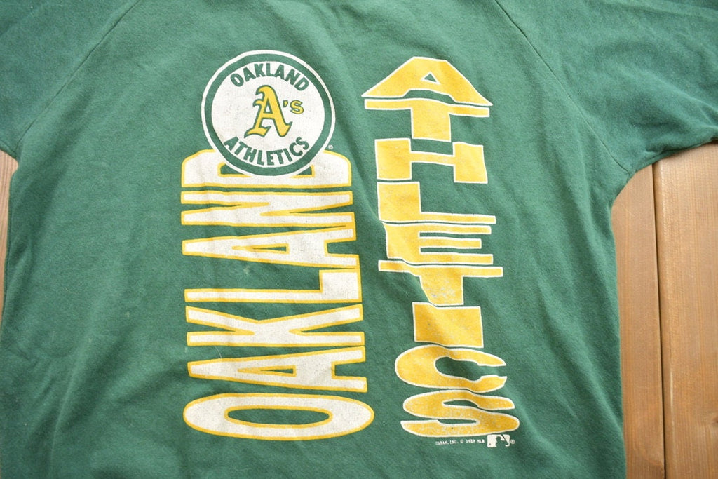 Vintage 1989 Oakland Athletics MLB Graphic Raglan T-Shirt