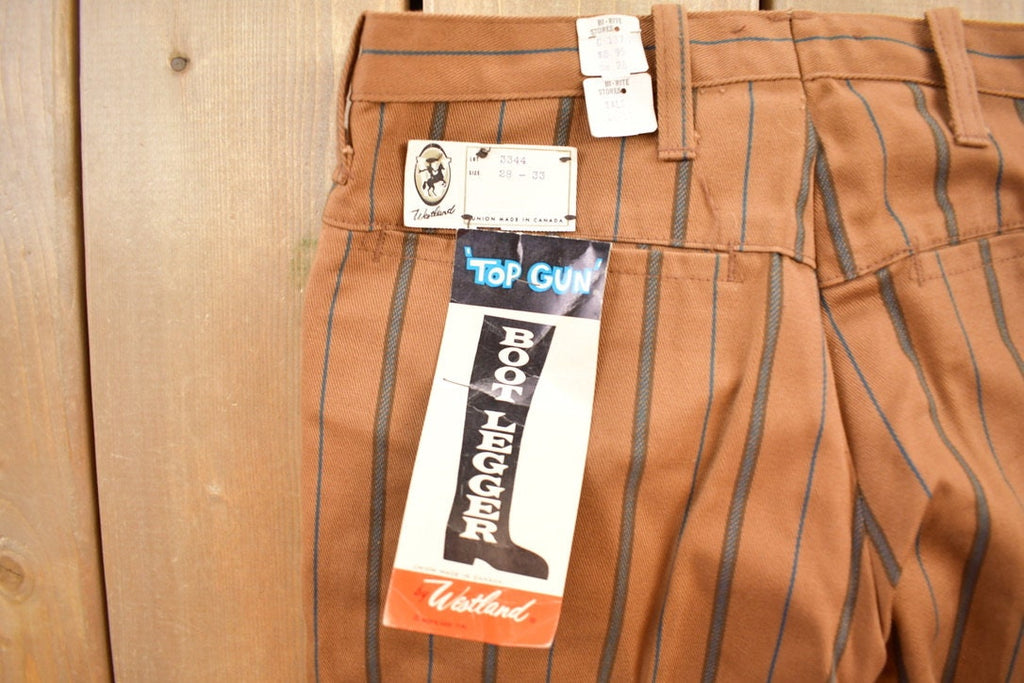 Vintage 1970s Top Gun Bootlegger Striped Pants Size 28x33