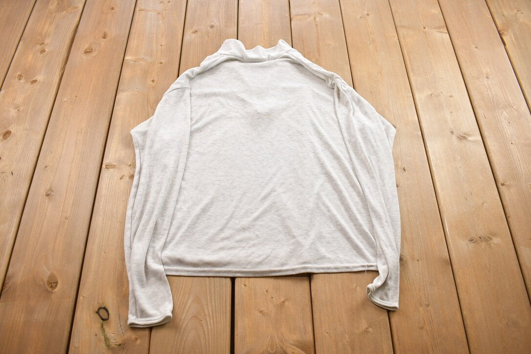 Vintage 1990s Patagonia Blank Grey Zip Up Turtleneck Sweater