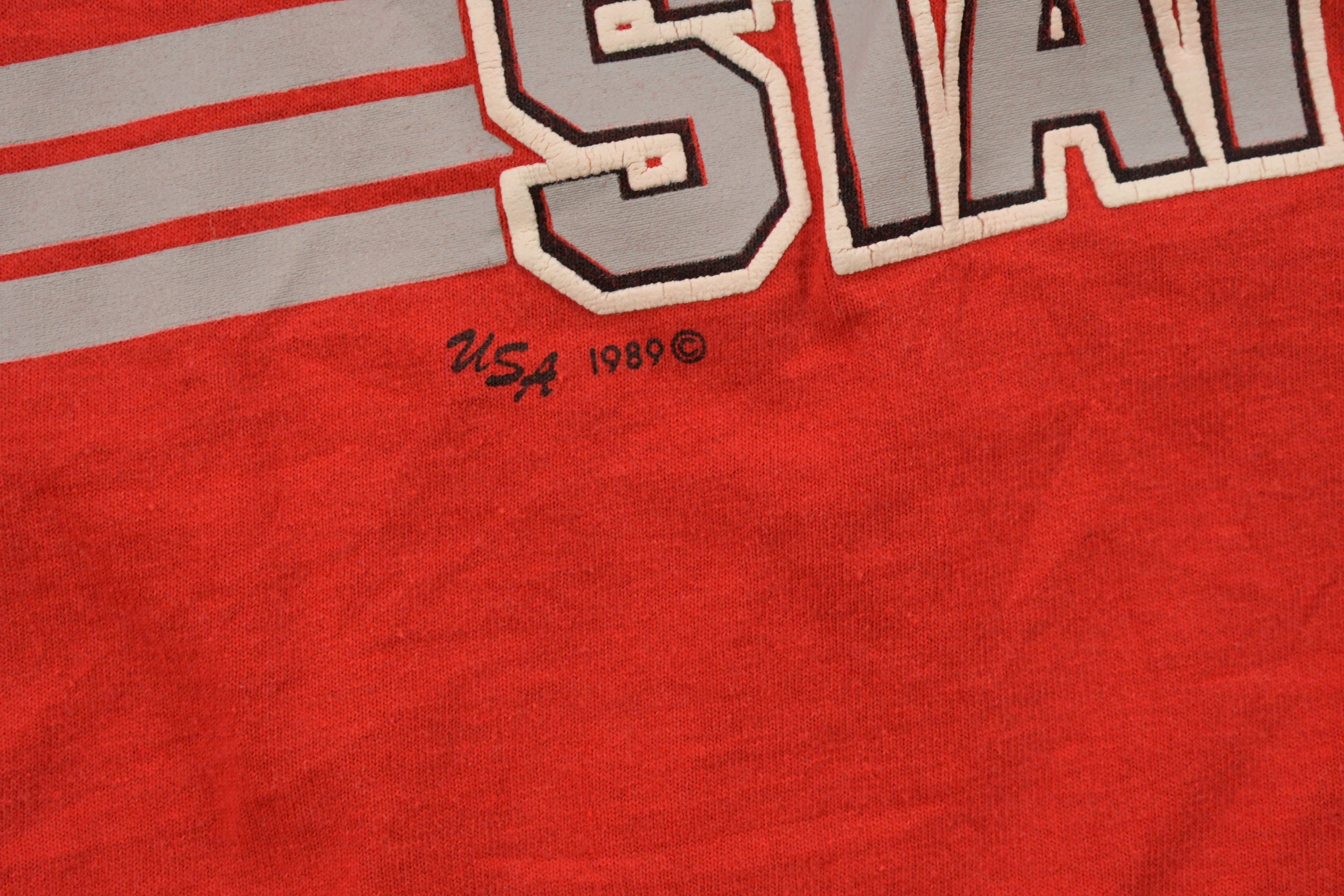 Vintage 1989 Ohio State University Football Theme Collegiate T-Shirt