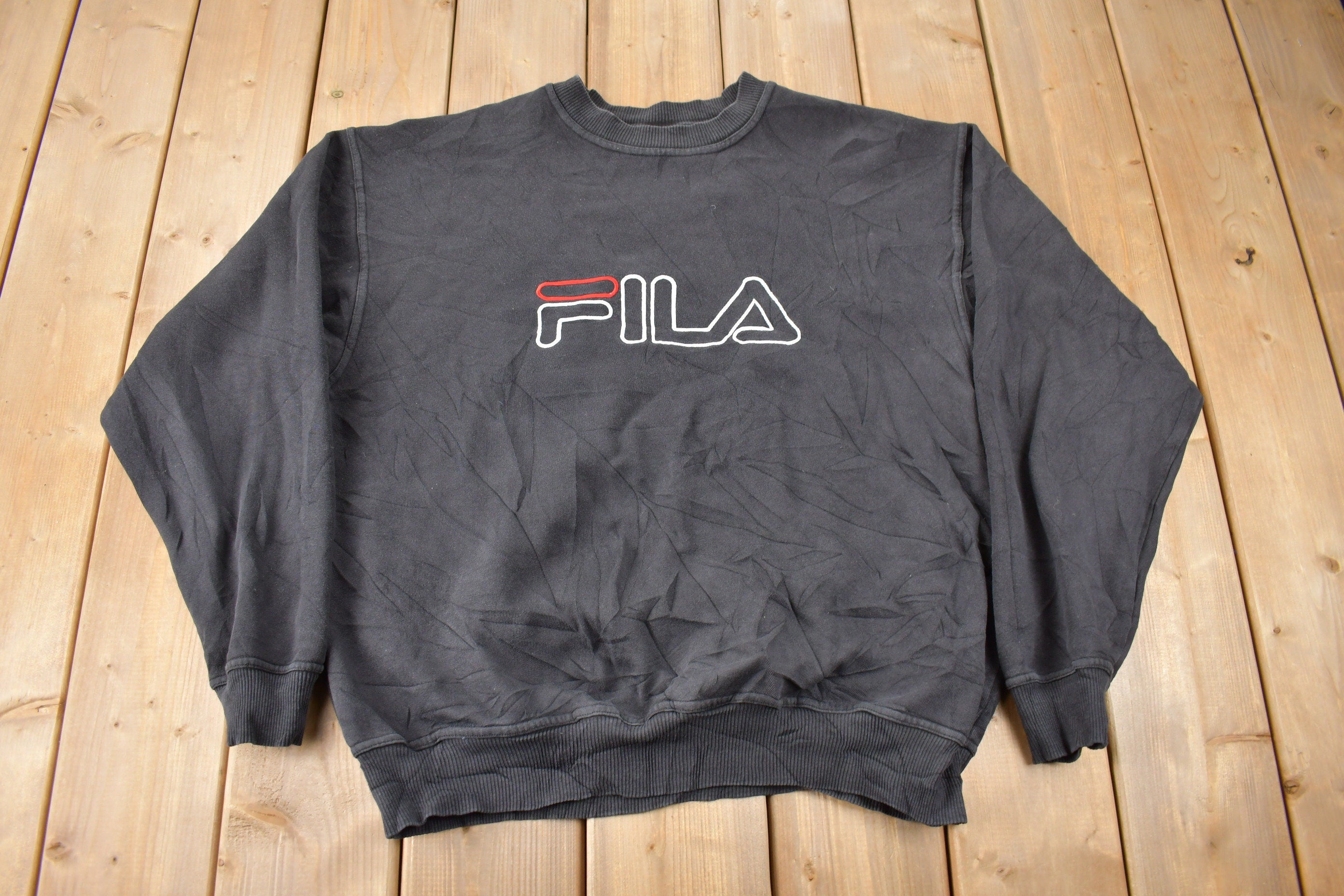Vintage 1990s FILA Embroidered Crewneck Sweatshirt Made In Canada Size XL