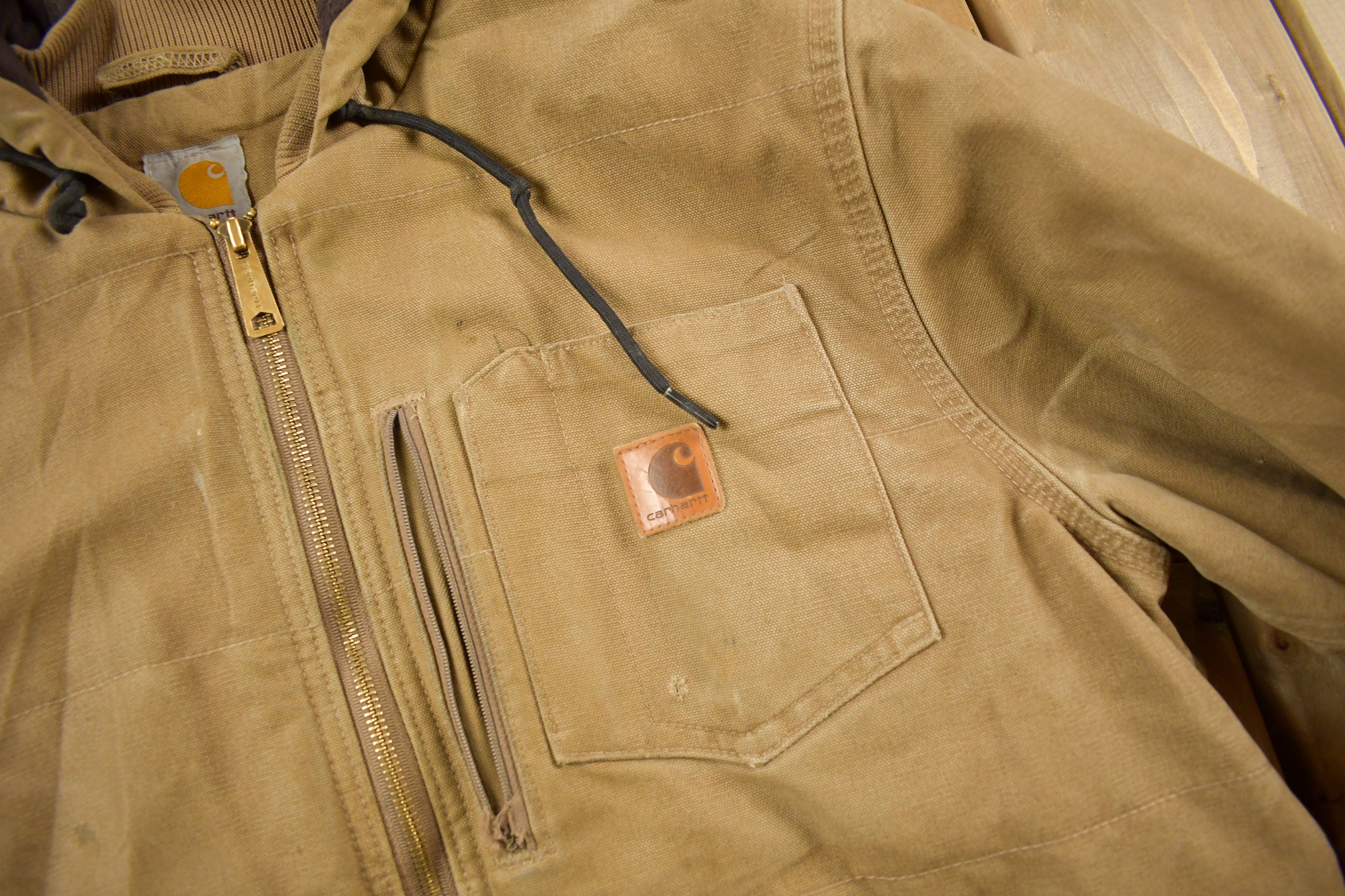 Vintage 1990s Carhartt Hooded Traditional Work Jacket
