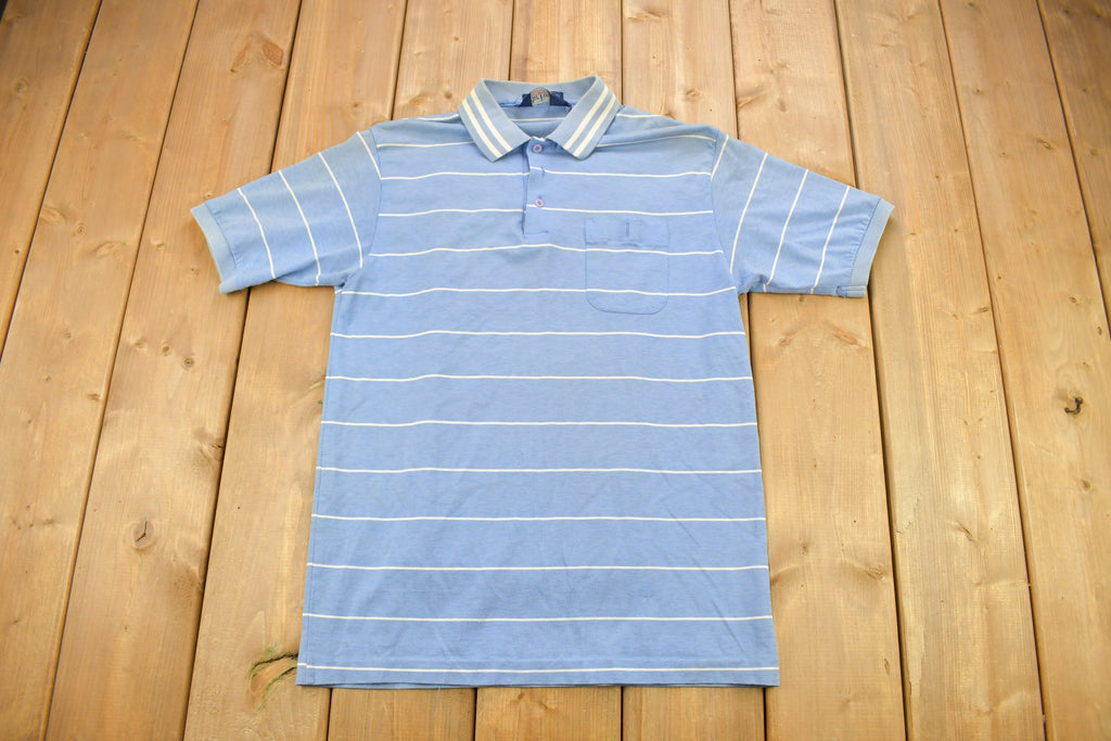 Vintage 1980s Par Four Sportswear Striped Collared Polo Shirt