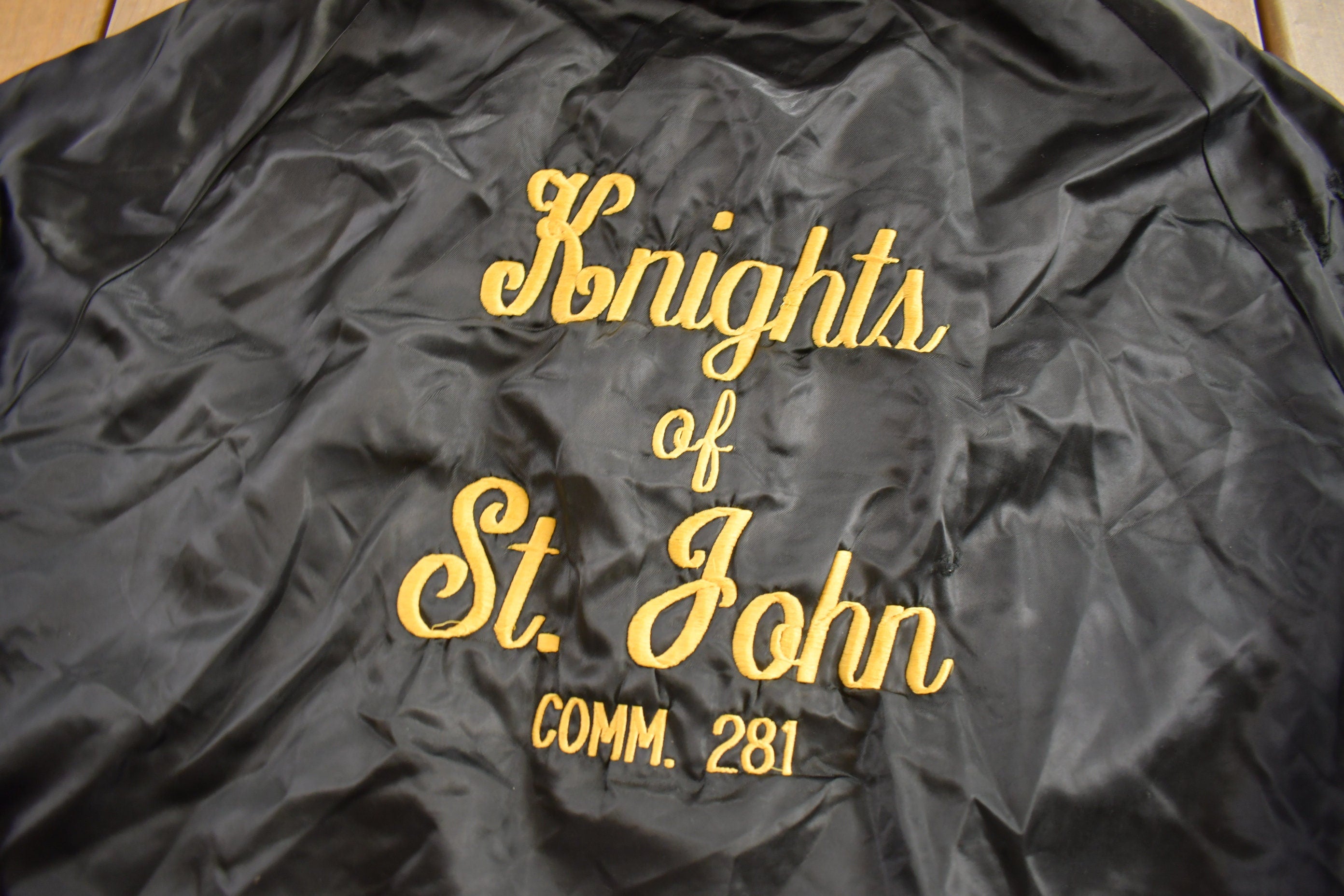 Vintage 1980s Knights Of St John Comm 281 Satin Jacket