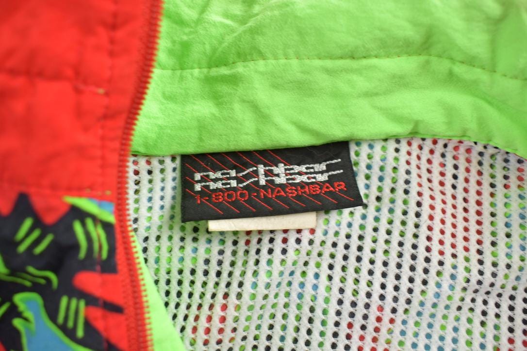 Vintage 1990s Nashbar Cycling Abstract Pattern Windbreaker Jacket