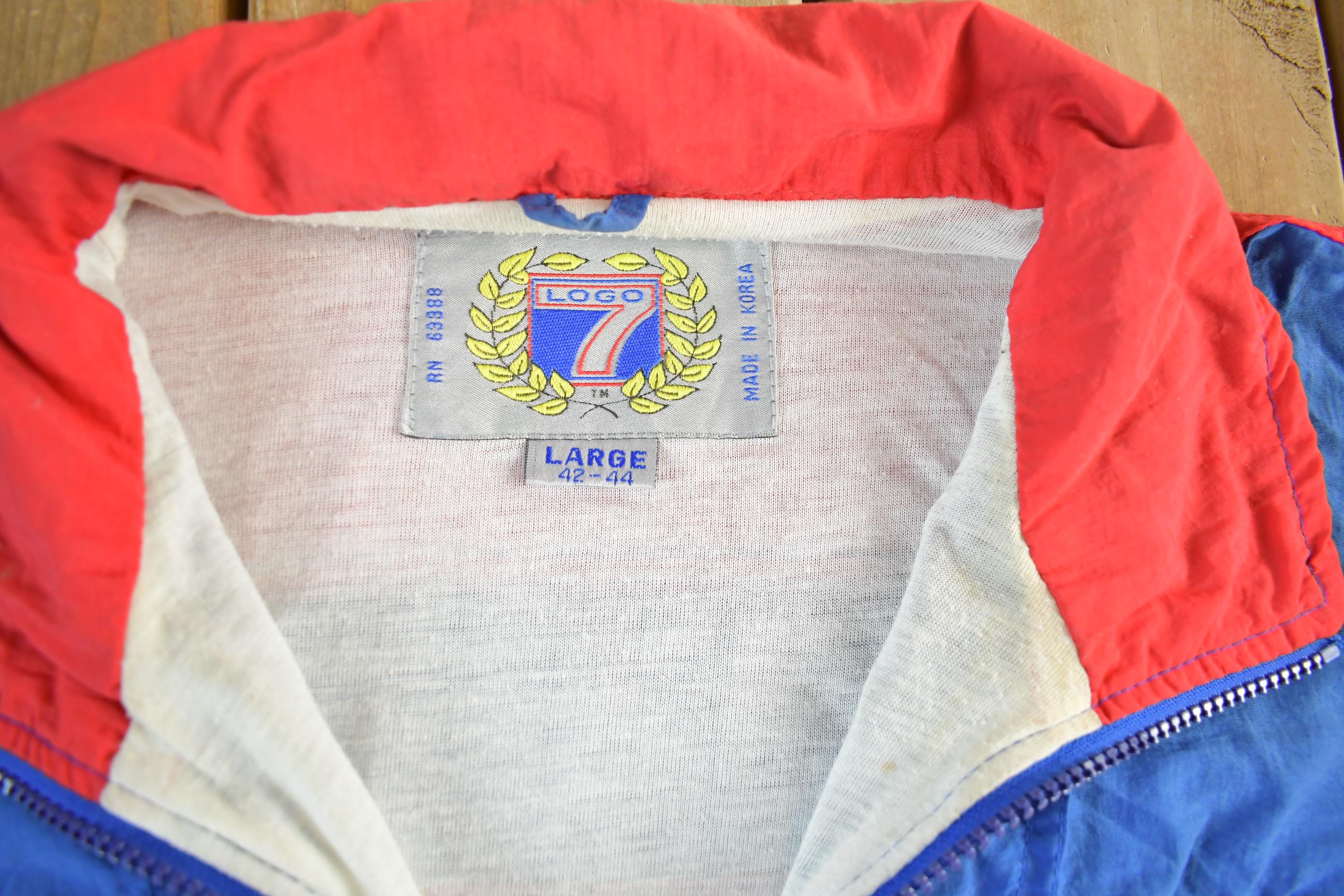 Vintage 1990s Philadelphia 76ers Logo 7 NBA Windbreaker Men's Large