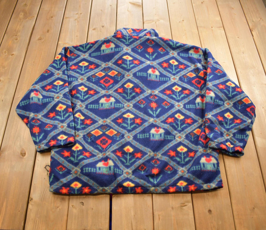Vintage 1990s Jennifer Moore Activewear Abstract Pattern Fleece Sweater