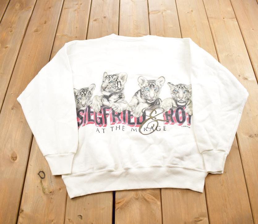 Vintage 1990s Siegfried & Roy At The Mirage Crewneck Sweatshirt Made In USA