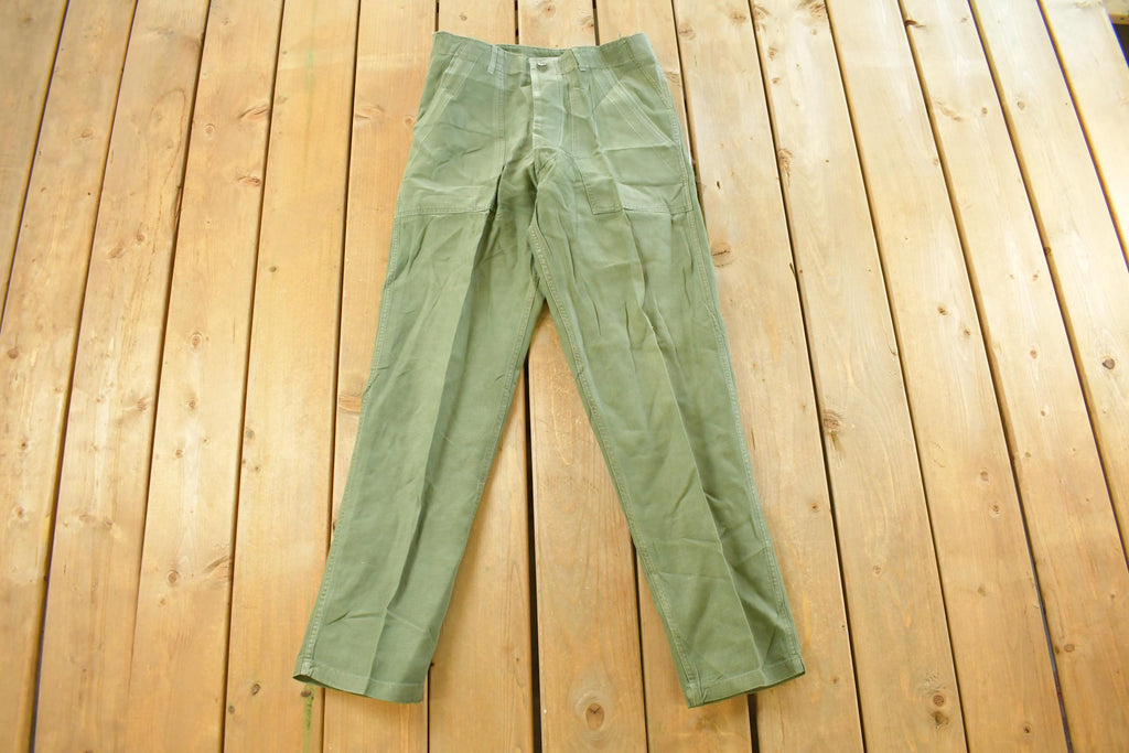 Vintage 1980s Military OG-107 Starched Sateen Fatigue Pants Men's 31 x 32