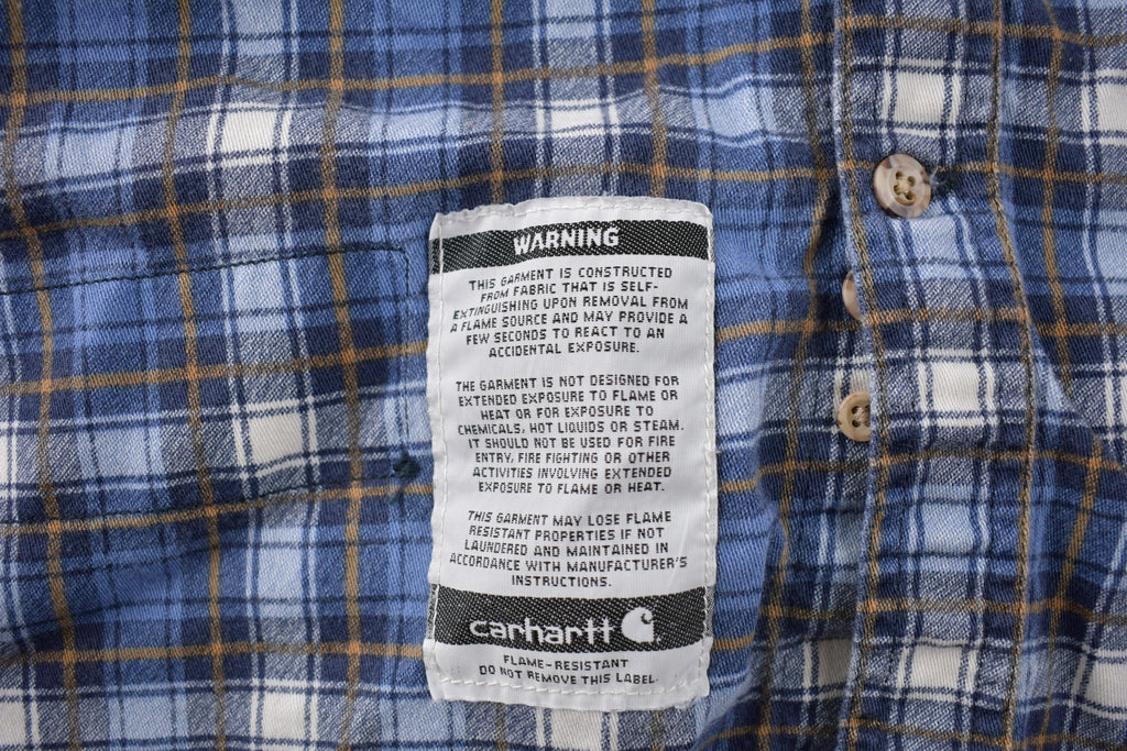 Vintage Y2K Carhartt Flame Resistant Plaid Button Up Flannel Shirt Size 2XL