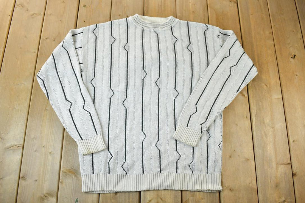 Vintage 1990s Peletti Knit Abstract Pattern Crewneck Sweater