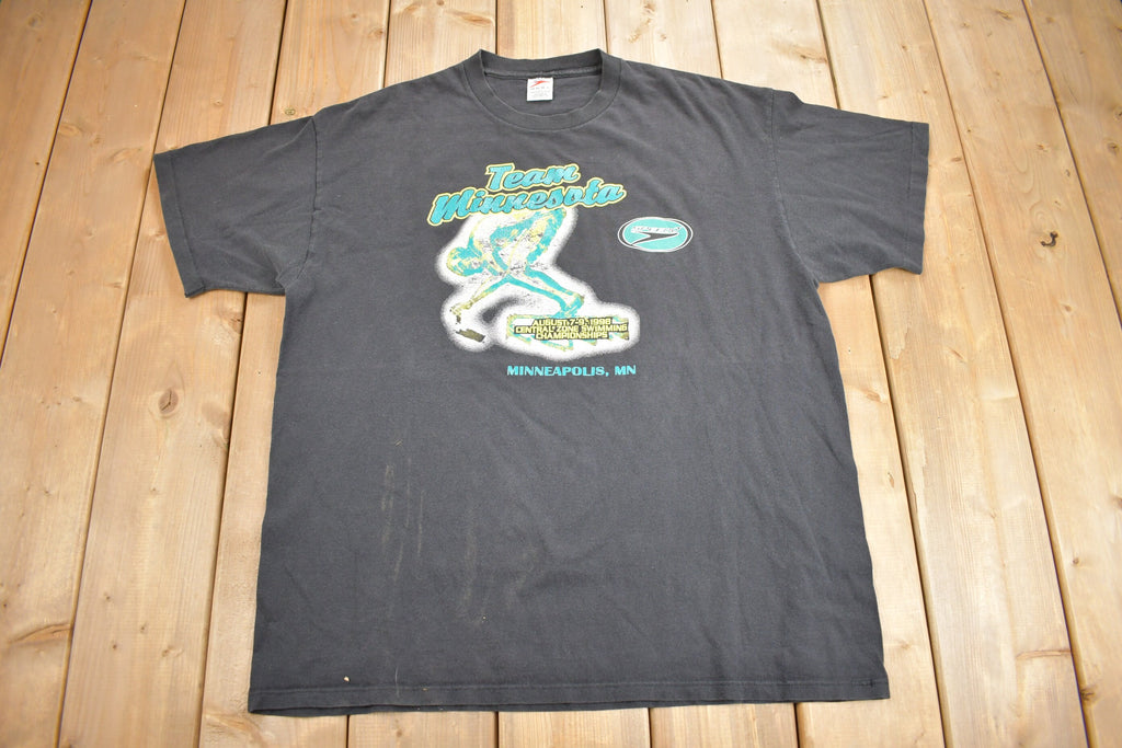 Vintage 1998 Team Minnesota Swimming Championship Speedo T-shirt