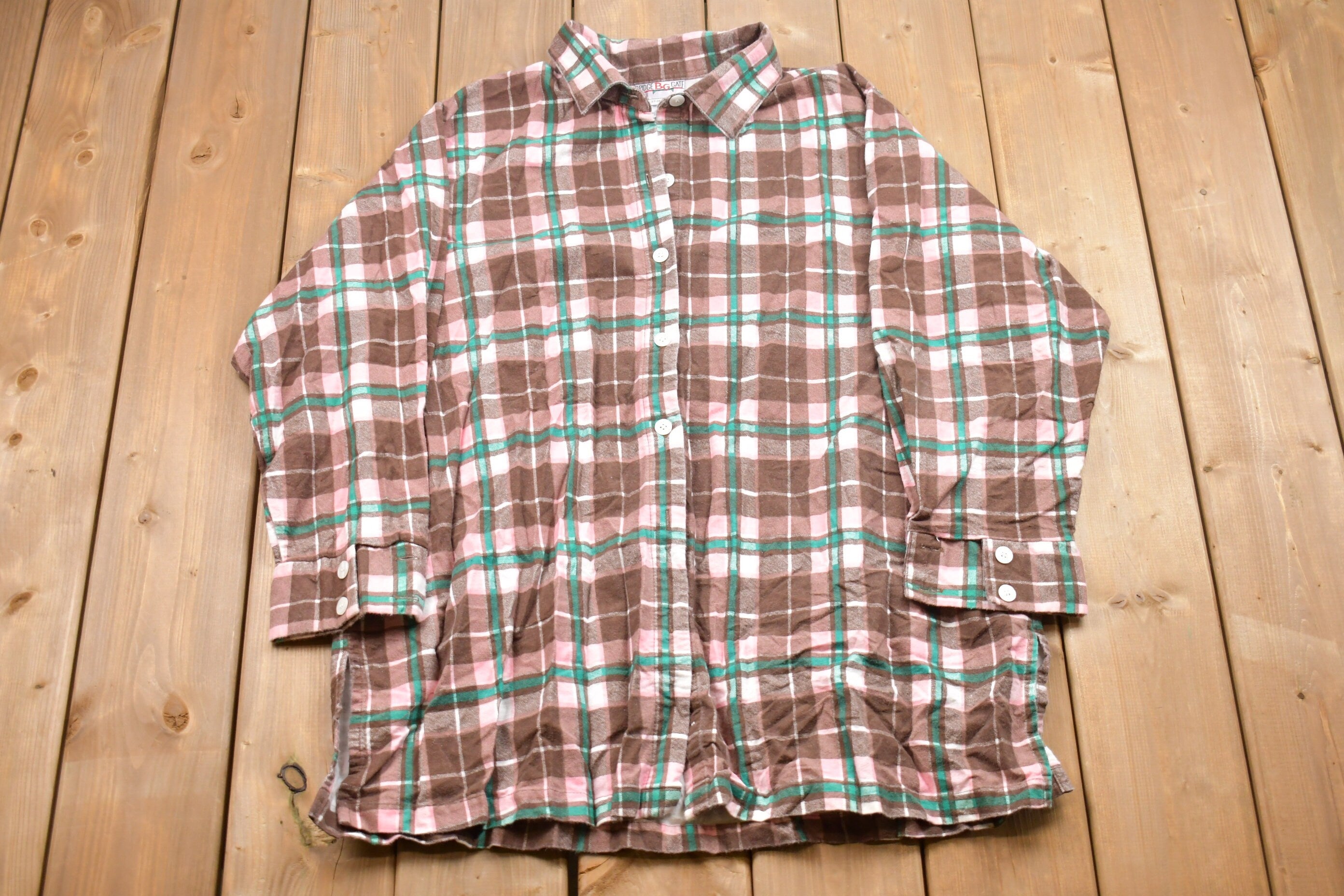 Vintage 1990s Bridge Gate Plaid Button Up Shirt