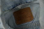 Vintage 1990s Distressed Jean Jacket Size 40  Fall Jacket  90s Denim  Light Wash