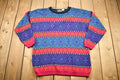 Vintage 1990s Striped 3D Knit Sweater