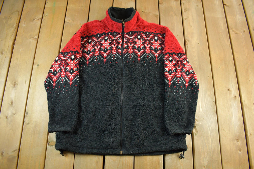 Vintage 1990s Columbia Deep Pile Fleece Zip Up Sweater Womens XL