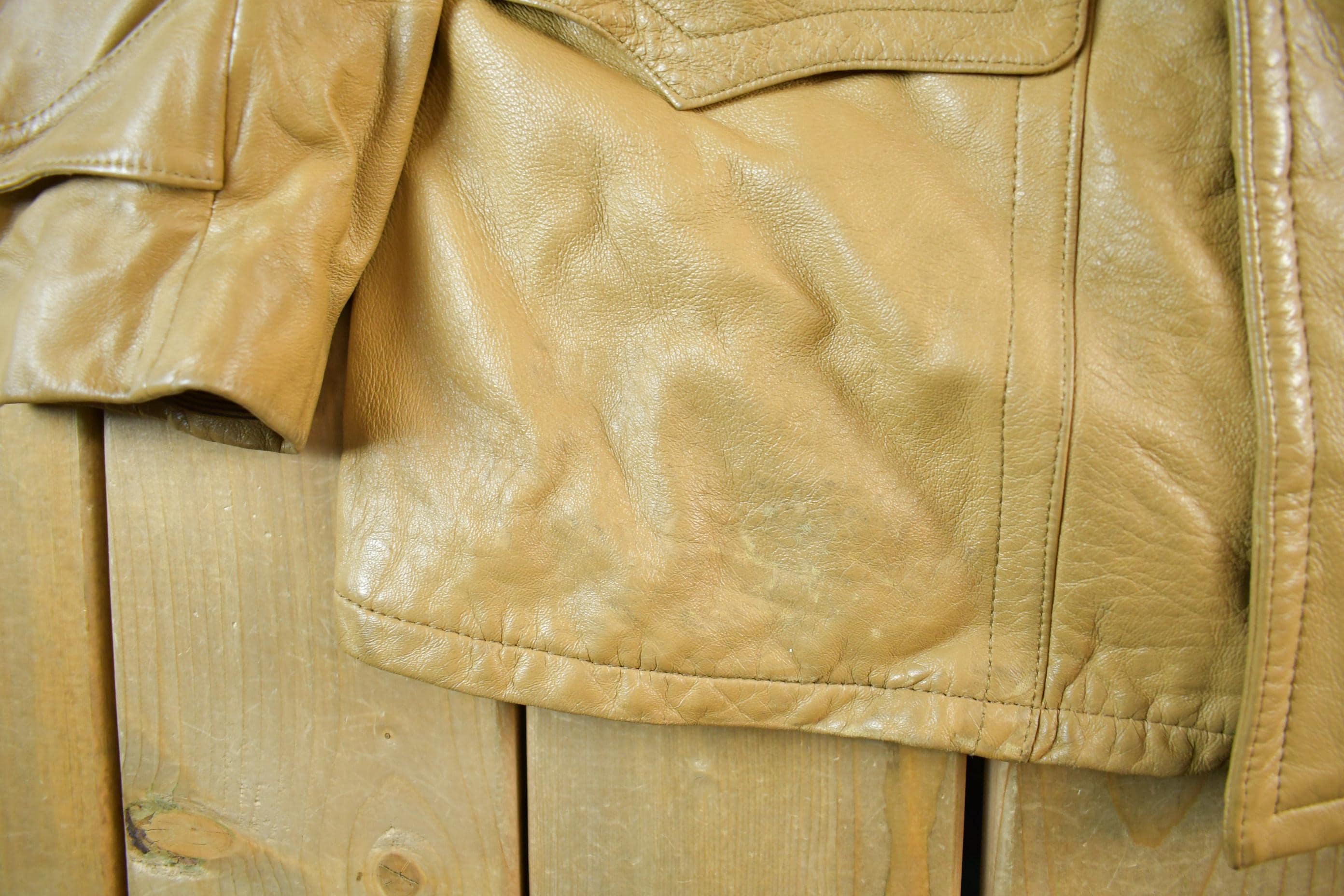 Vintage 1980s Brown Sherpa Lined Leather Jacket Women's Large