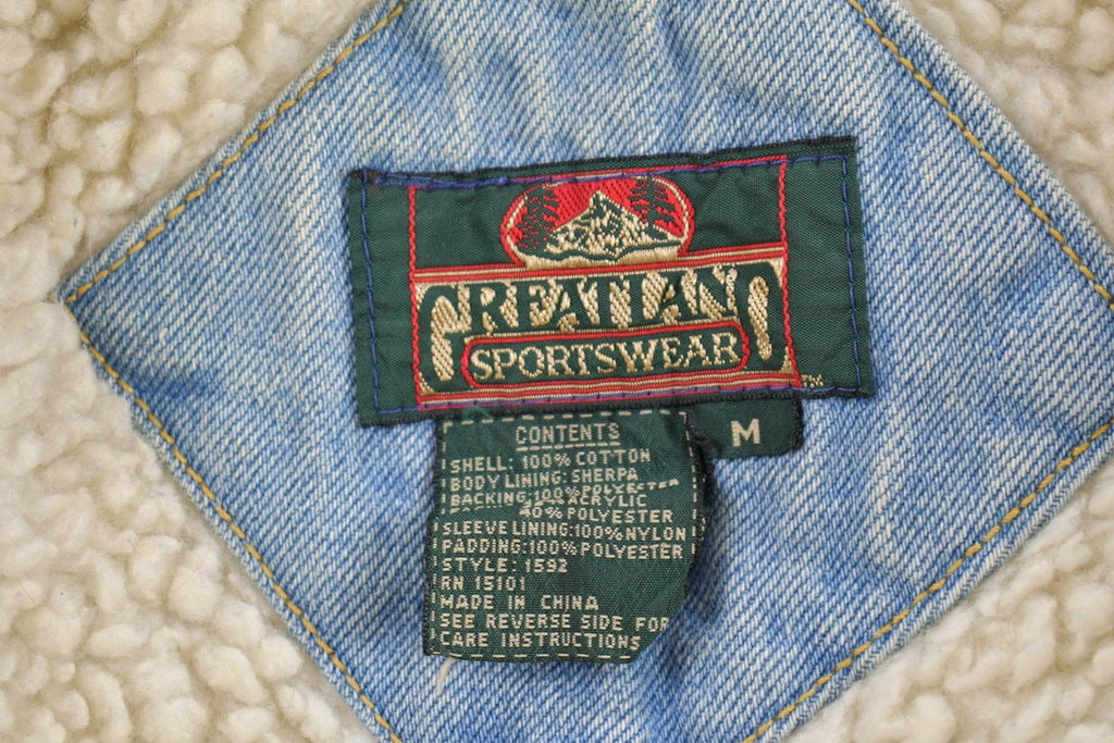 Vintage 1990s Greatland Sportswear Sherpa Denim Jean Jacket /