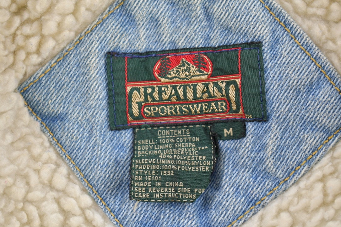 Vintage 1990s Greatland Sportswear Sherpa Denim Jean Jacket /