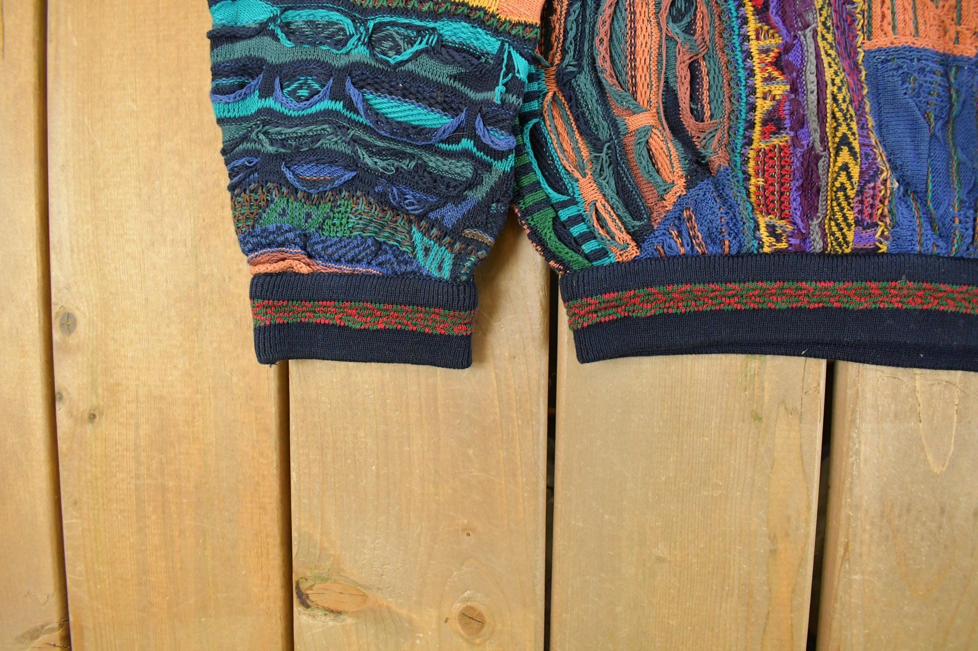 Vintage 1990s Coogi 3D Knit Abstract Crewneck Sweater Men's Medium