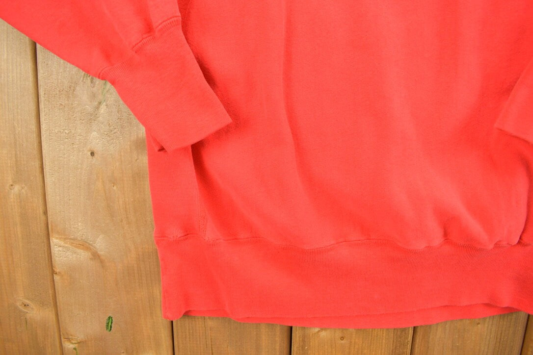 Vintage 1990s Blank Red Champion Reverse Weave Crewneck