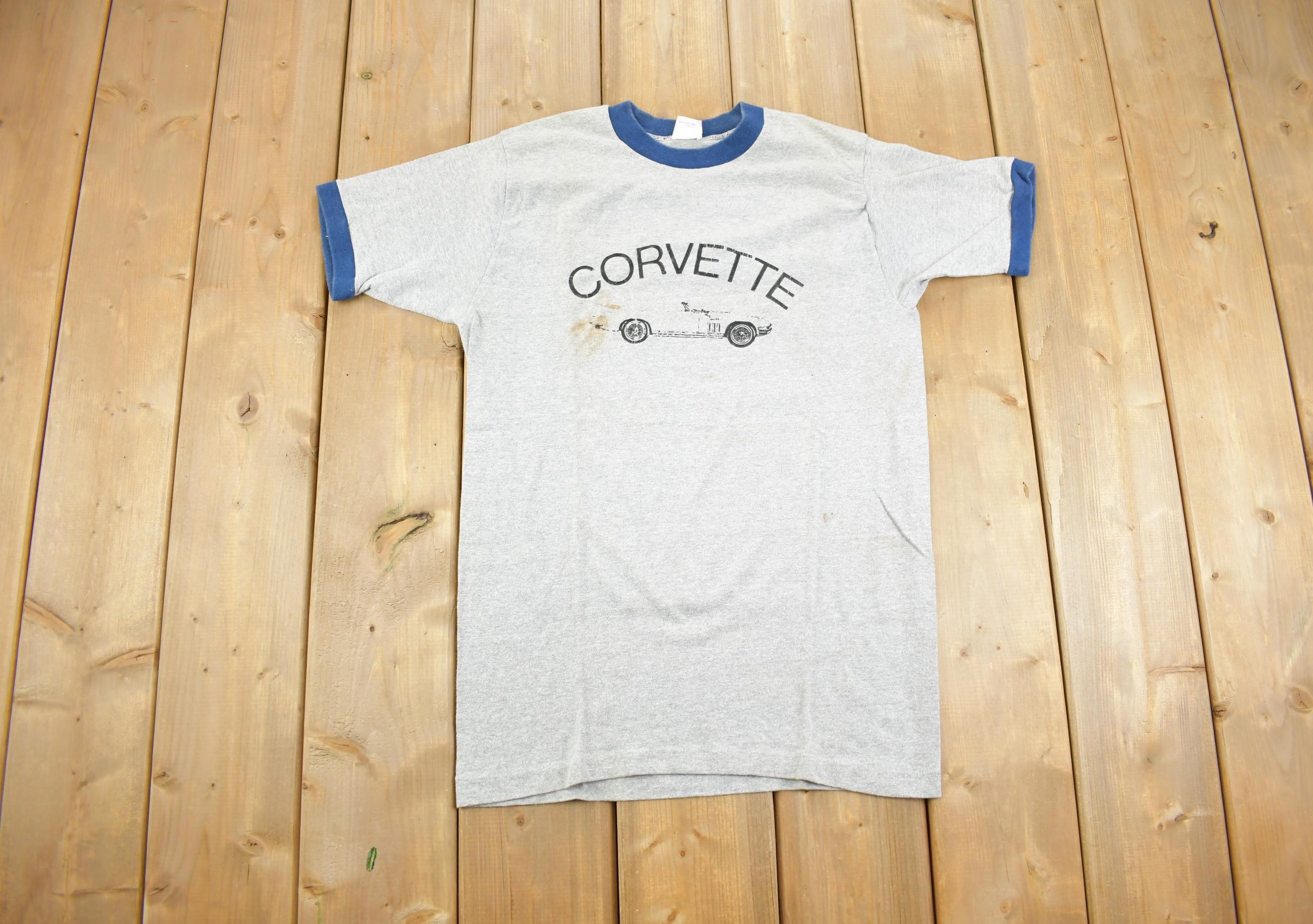 Vintage 1980s Sears Corvette Ringer Graphic T Shirt