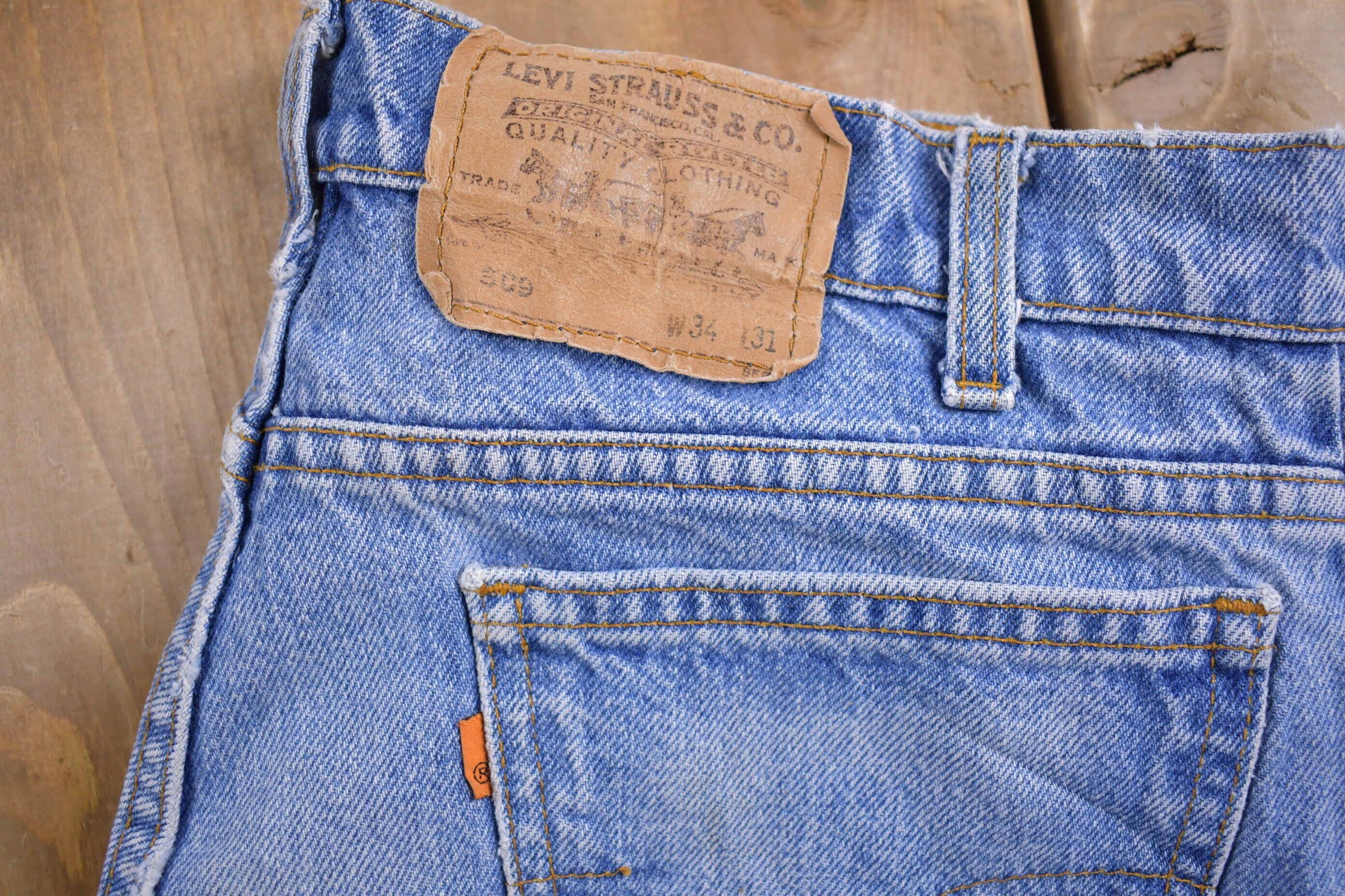 Vintage 1990s Levi's 509 Orange Tab Jeans Size 32 x 30
